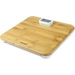 Korona 73161 Batterielose Bambuswaage MIRIAM | Energieerzeugung durch Drücken des Displays | Nachhaltige Bambus-Wiegefläche | Plastikfrei verpackt | 150 kg Tragkraft, 100g-Einteilung