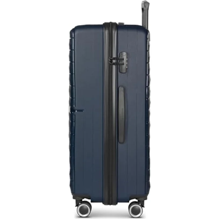 SAXOLINE großer Hartgepäck Check-in Koffer XL Trolley 49 x 33 x 75 cm aus hochwertigem ABS Material mit 4 Doppelrollen & TSA-Schloss | Fiesta Serie, für Damen und Herren – Bild 3