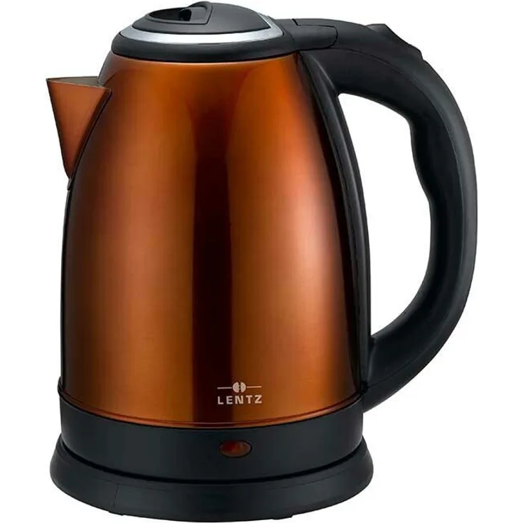 emeco Wasserkocher Edelstahl 1,8L, kabelloser Teekocher mit Sicherheits-Klappdeckel und 360°-Drehbasis, silber