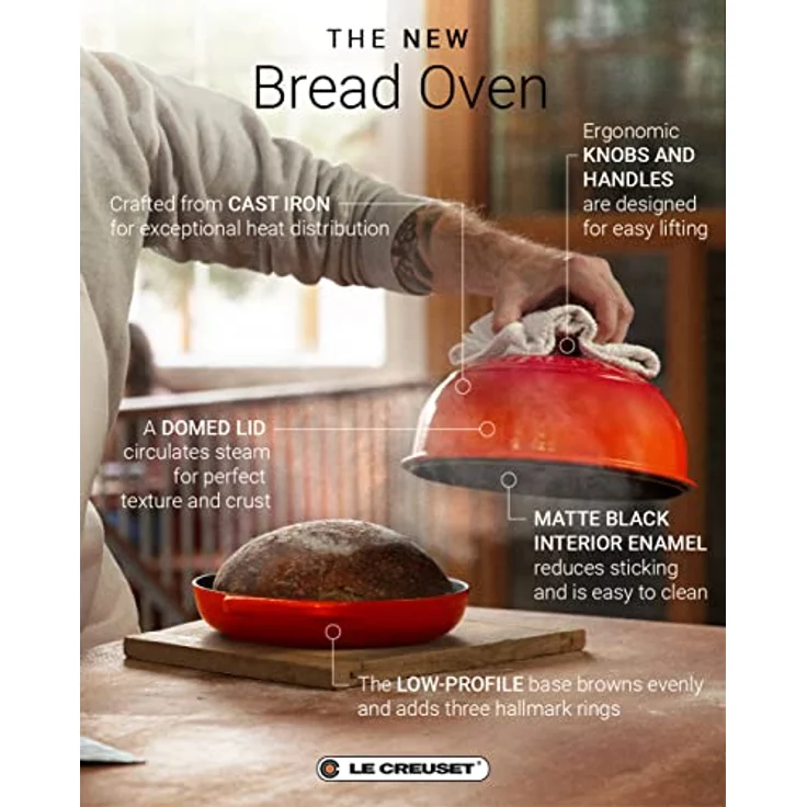 Le Creuset Signature Brot Bräter aus Gusseisen, 24cm, kirschrot – Bild 6