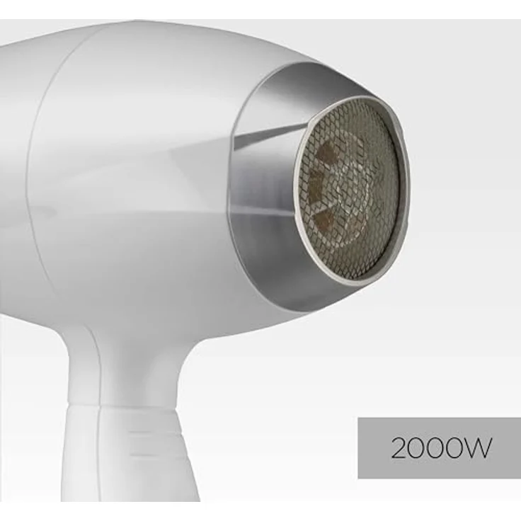Babyliss 2000 Profi-Haartrockner Pro Speed, matt Weiß, AC Motor, 2000W, 100 Km-H, extra langes kabel, Made in Italy, 6704WE – Bild 3