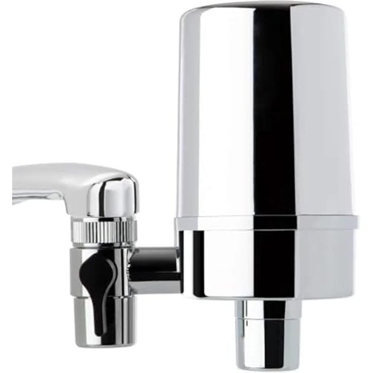 iSpring DF2-CHR Wasserhahnfilter, 1.890 Liter Kapazität, Chlor & Blei Reduzierung, Chrom Finish – Einfache Montage für Standard-Armaturen – Bild 1
