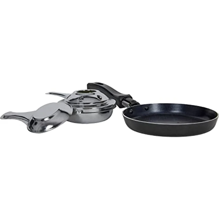 Mini Raclette Set ohne Strom - für 2 Personen - Tischgrill mit 2 Pfannen - Camping Festival Picknick Tisch Grill mit Brenner für Brennpaste Betrieb mit Feuer – Bild 4