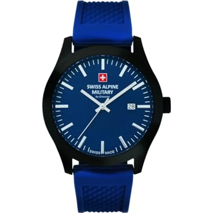 Swiss Alpine Military by Grovana Herren Armbanduhr dunkelblau 7055-1875SAM, Quarz Uhrwerk, Mineralglas, wasserdicht 10 Bar
