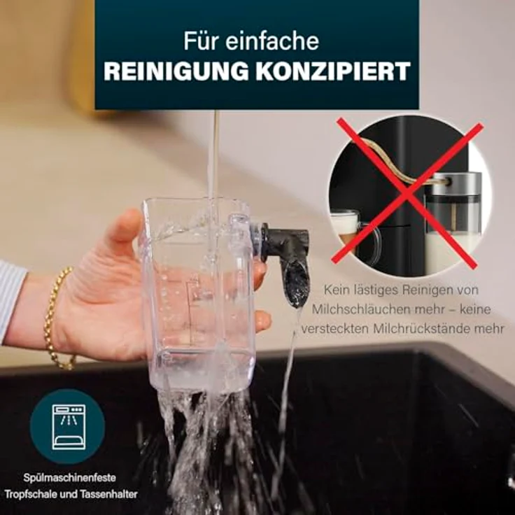 PRINCESS 249455 Capsule and Latte Pro, Kapselmaschine mit 20 bar Pumpe, kompatibel mit Nespresso-Kapseln, automatischem Milchsystem und 0,8L Wassertank – Bild 8