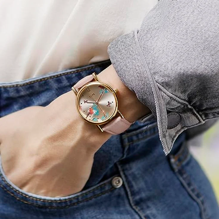 Tikkers RSPB Damenuhr, Vogel-Zifferblatt Rotkehlchen, Gehäuse aus 100 % recyceltem Metall, umweltfreundliches Armband, einjährige Garantie – Bild 3