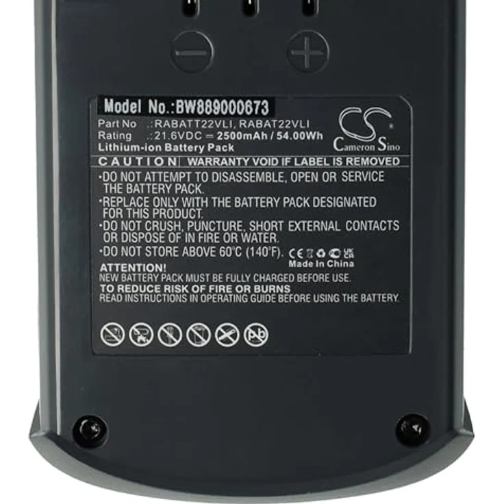 vhbw Akku Ersatz für Hoover 6.20.40.01-0, RABAT22VLI, RABATT22VLI, 48023809 für Staubsauger (2500 mAh, 21,6 V, Li-Ion) - Leistungsfähiger Austausch-Akku mit Überhitzungs- & Überspannungsschutz – Bild 5