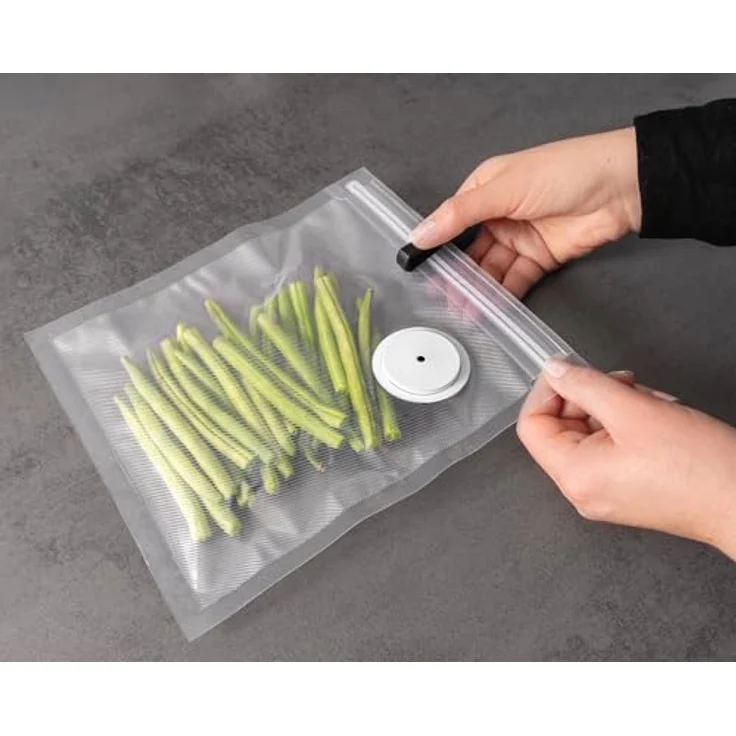 Rommelsbacher Zip-Vakuumierbeutel Set VBZ 1, 20 Beutel, BPA-frei, 160 µm, reißfest und wiederverwendbar, für Sous Vide und handliche Vakuumierer – Bild 2