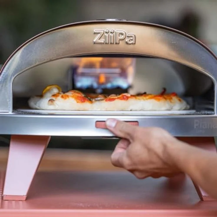 ZIIPA Gas Pizzaofen Piana terr, kompakter Minibackofen mit drehbarem feuerfestem Stein und präziser Temperaturkontrolle – Bild 3