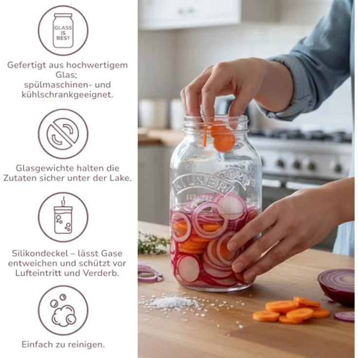 Kilner 2er Set Fermentationsgläser 1 Liter – Bild 9
