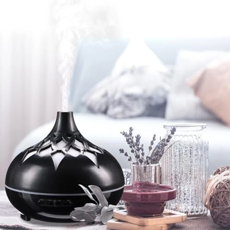 Sixtol Aroma Diffusor Palm schwarz glänzend 500ml, elektrischer Luftbefeuchter – Bild 2