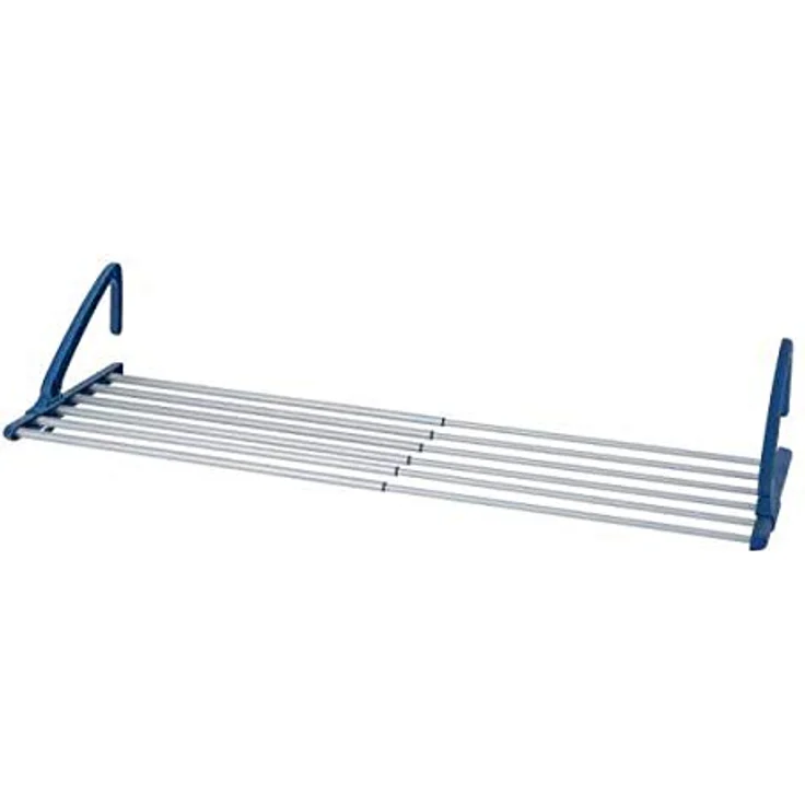 WENKO Teleskop Balkonwäschetrockner Alu - Universal Heizkörper- und Balkonwäschetrockner, ausziehbar, 57-106 x 21 x 37,5 cm, silber matt – Bild 5
