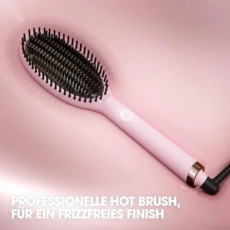 ghd glide Limited Edition Hot Brush, Pink-Sorbet mit Hitzeschutz-Etui und glänzenden Mocha Akzenten – Bild 3