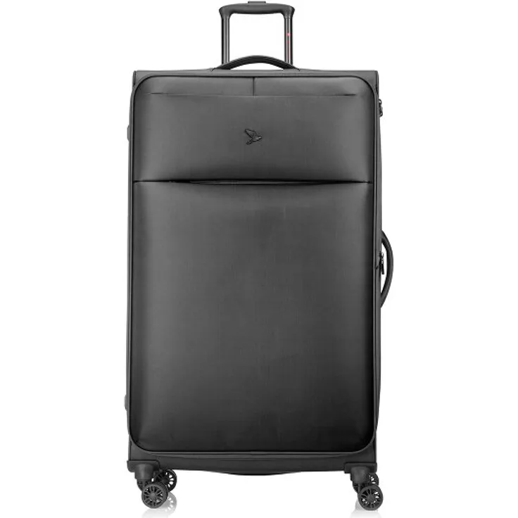 Pack Easy GoUp, 4 Rollen Trolley L 76 cm mit Dehnfalte, schwarz, 100% Polyester