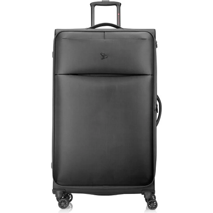 Pack Easy GoUp, 4 Rollen Trolley L 76 cm mit Dehnfalte, schwarz, 100% Polyester