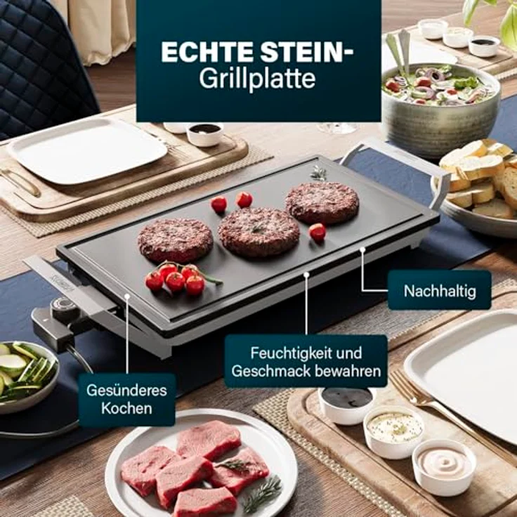 PRINCESS Tischgrill Princess 103150 Table Chef Premium Stone - PFAS-frei, Keramische Grillplatte – Bild 3