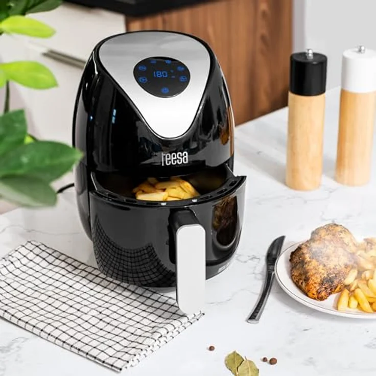 Teesa Digitale Airfryer 1,8l, Heißluftfritteuse mit LCD Bildschirm, schwarz, 1000W, spülmaschinenfest – Bild 9