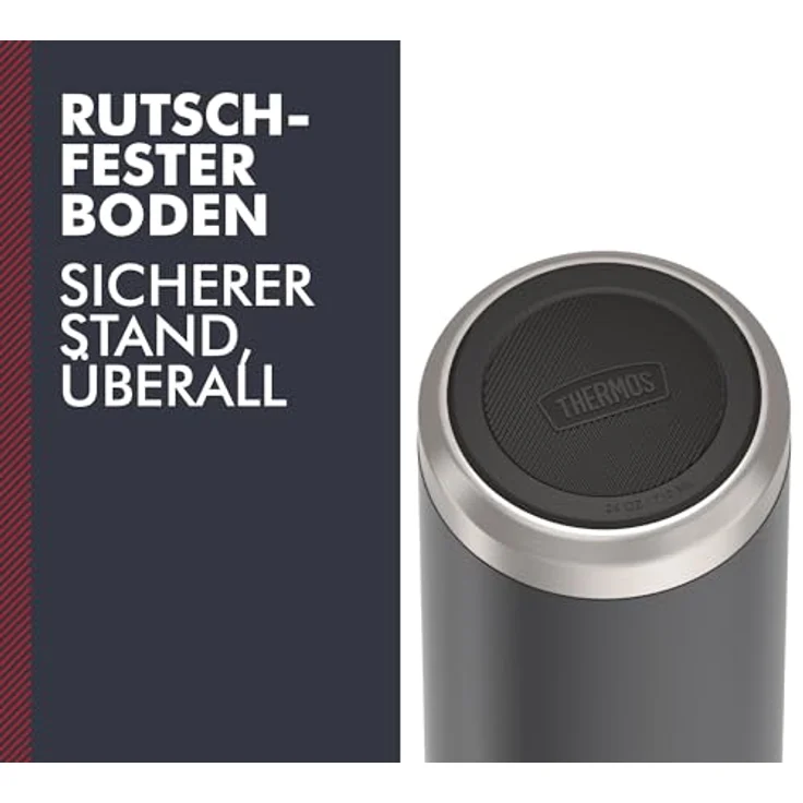 Thermos ICON Isoliertrinkflasche, 0,71l, graphite mat, schwarz, mit Strohhalm, 12h kalt, spülmaschinenfest, BPA-frei, Edelstahl – Bild 4