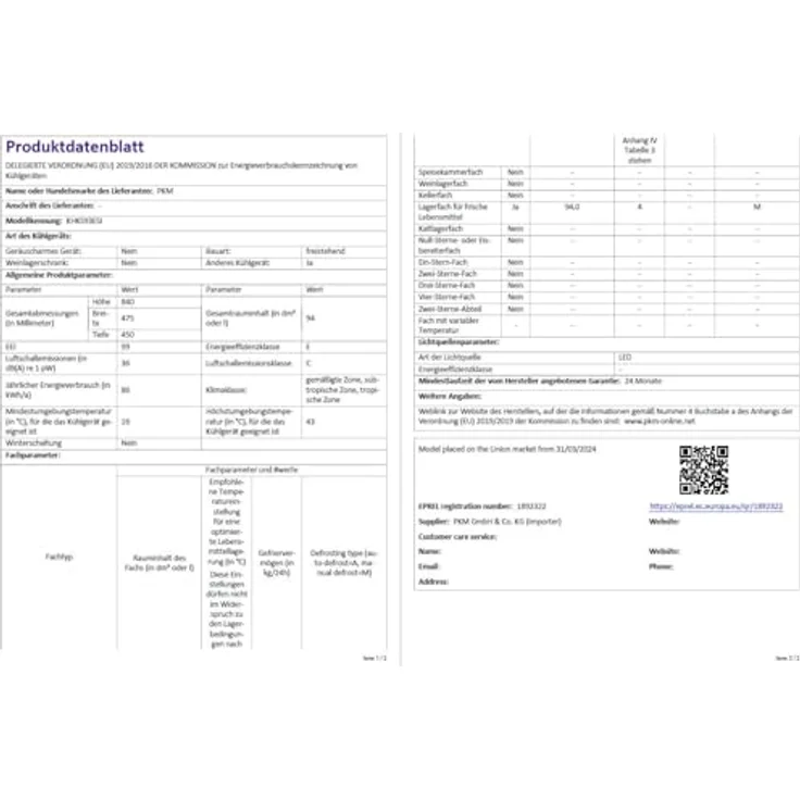 PKM KHKS93ESI Kühlschrank silber 94L Freistehend mit Kaltlagerfach 84 cm – Bild 9