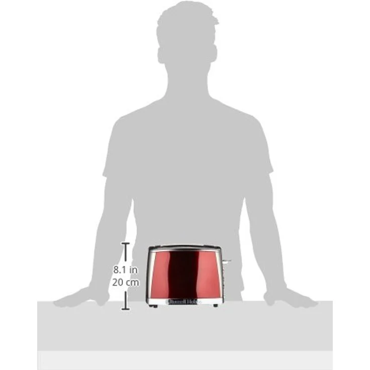 Russell Hobbs Toaster Luna rot, inkl. Brötchenaufsatz, 6 einstellbare Bräunungsstufen + Auftau- & Aufwärmfunktion, Schnell-Toast-Technologie, 1550W, 23220-56 – Bild 10