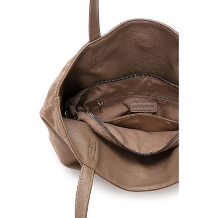 EMILY & NOAH Shopper E&N Eva Suede, Damen Tasche mit Magnetverschluss und Umhängeriemen, strukturierte Innenaufteilung in Schwarz – Bild 4
