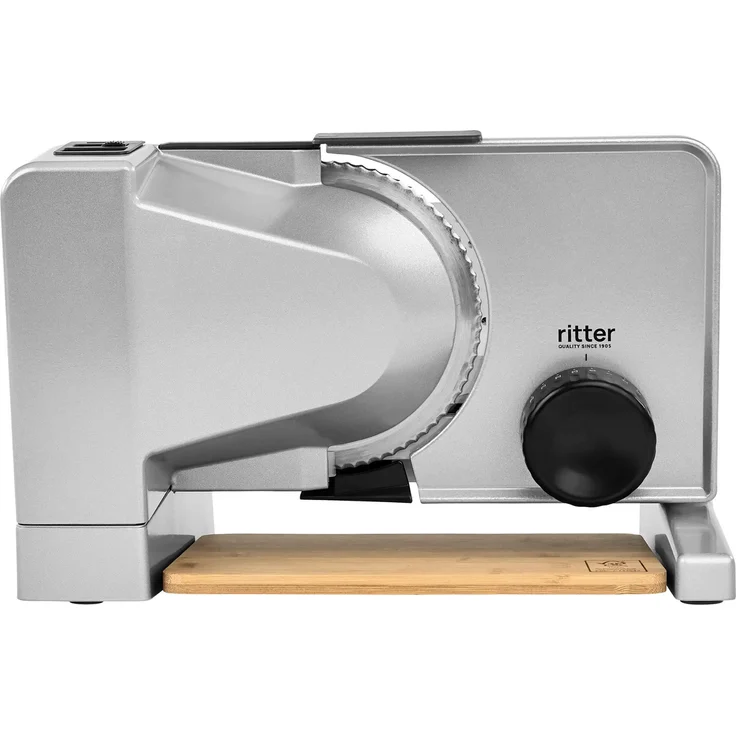 Ritter Allesschneider Serano 8 inkl. Bambusbrett, 130-Watt-Motor und Edelstahlmesser mit Wellenschliff – Bild 1