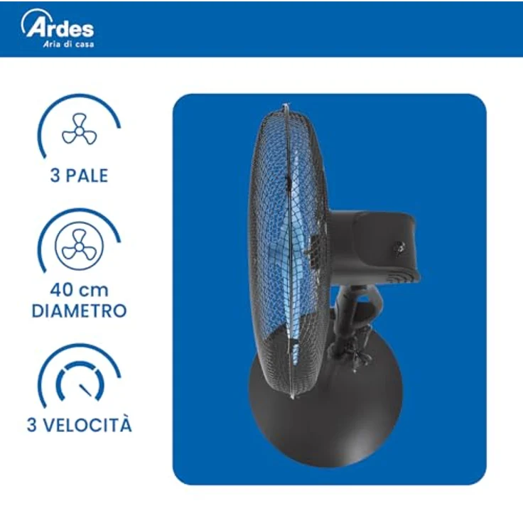 Ardes AR5EA41PB Easy 41PB Plus Standventilator 3 Flügel 40 cm rund – Bild 5