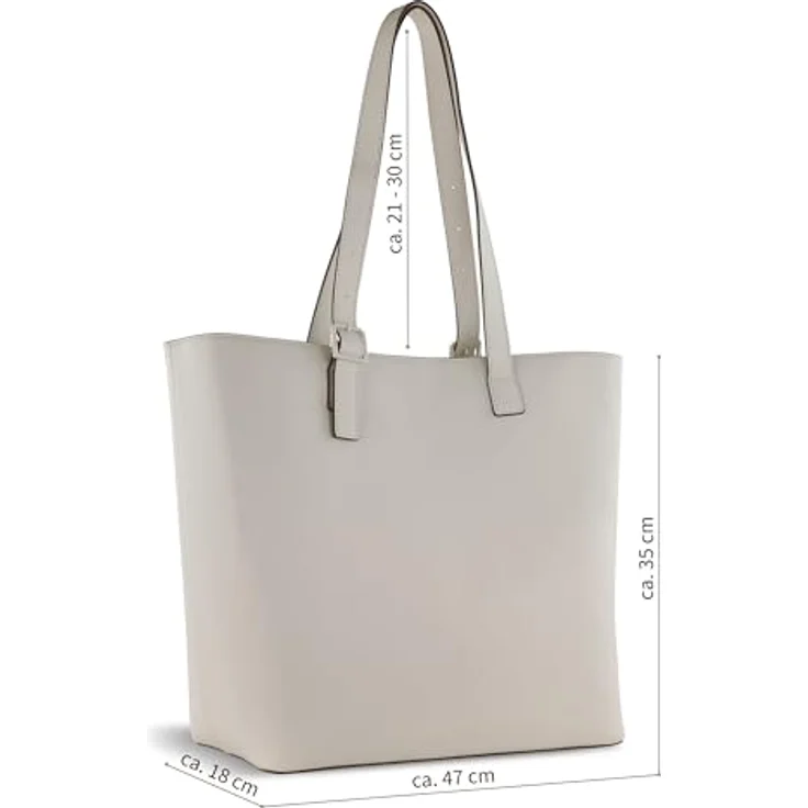 bugatti Zita Shopper Tasche 47 cm, grau, 100% Polyurethan, ideale Einkaufstasche – Bild 2