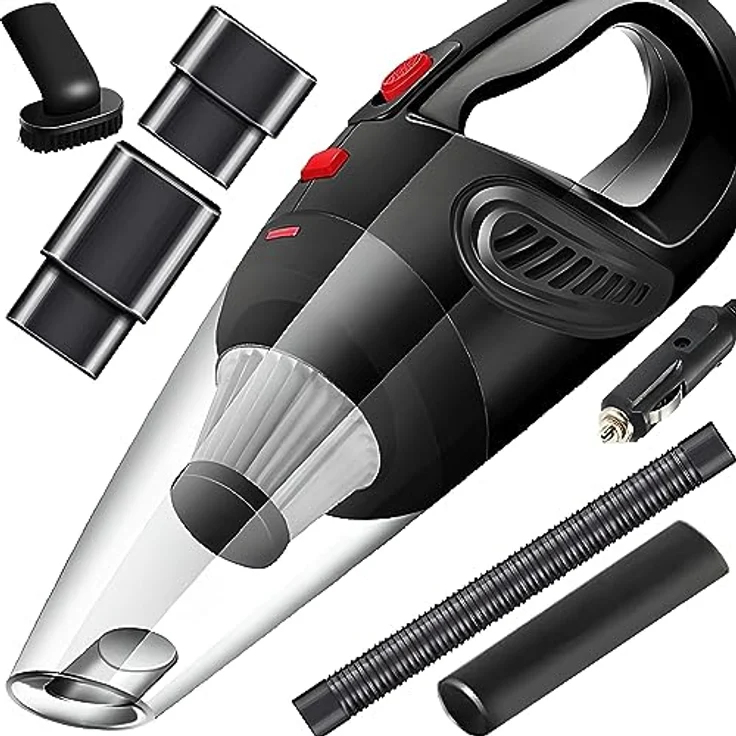 Retoo 120W Handstaubsauger Auto, tragbarer Autostaubsauger mit 4200 Pascal Saugkraft, schwarz – Bild 2