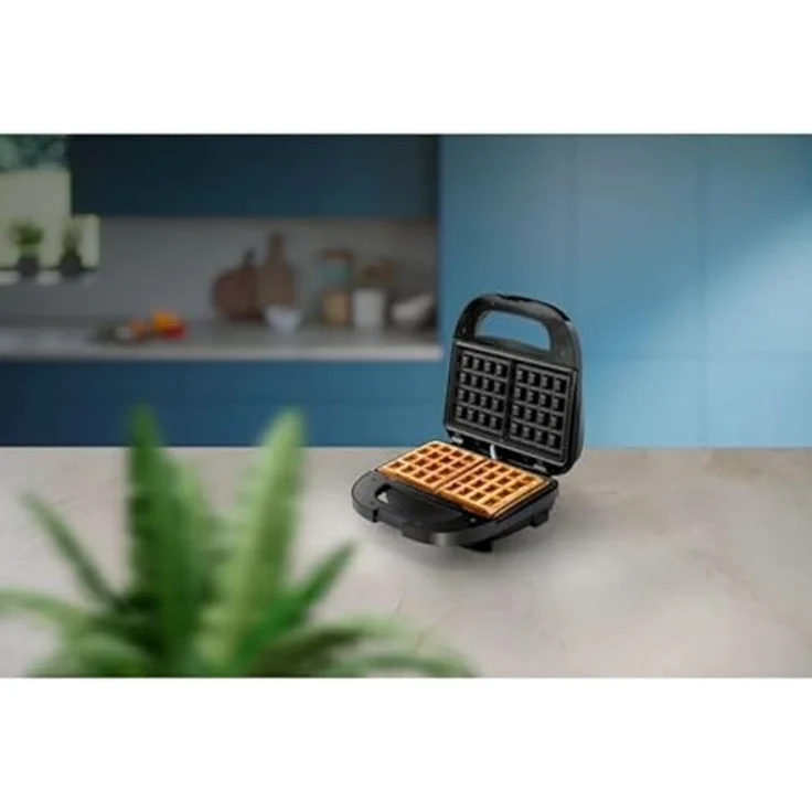 Philips HD2332/90, Waffeleisen mit antihaftbeschichteten Platten für goldbraune Waffeln, Schwarz – Bild 2