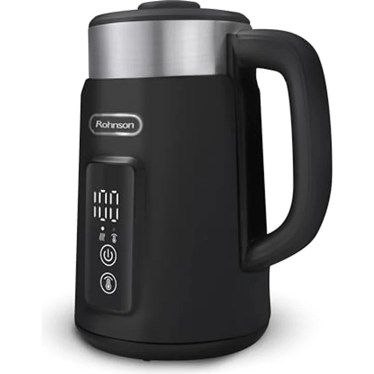 Rohnson Wasserkocher R-7800, 1.5L Edelstahl, Doppelwand-Design, digitales LED-Display, 6 Temperaturstufen, 360° Drehbasis, Warmhaltefunktion, automatische Abschaltung, abnehmbarer Deckel, verstecktes Heizelement – Bild 2