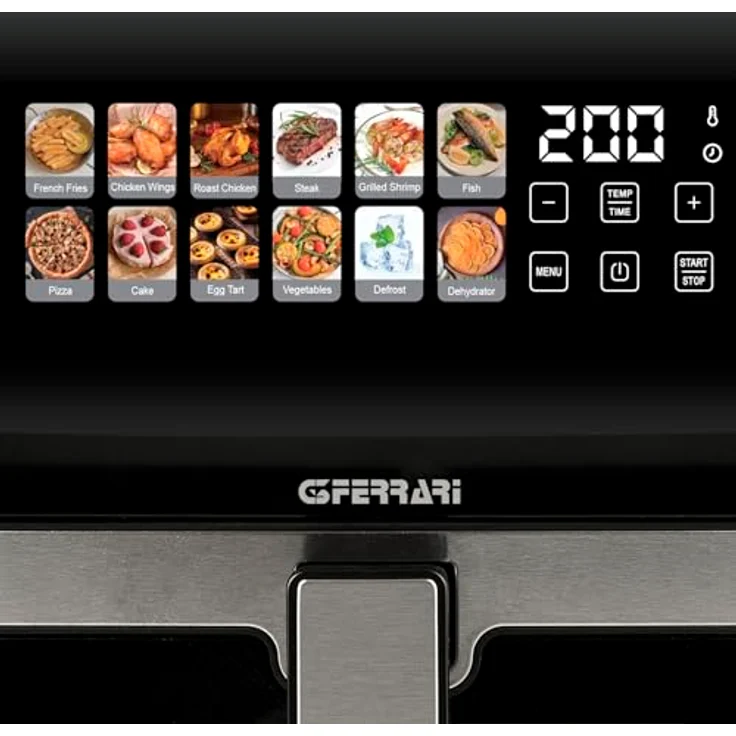 G3 Ferrari G10222 Luftfritteuse "Friggisano 10 e Lode", 2300 W, 10 Liter, doppelter Widerstand, digitales Farbdisplay, 12 Programme, inklusive Rezeptbuch – Bild 4