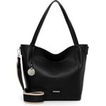 EMILY & NOAH Shopper E&N Enna, Echtleder-Optik mit Reißverschluss und verstellbarem Umhängeriemen, schwarz