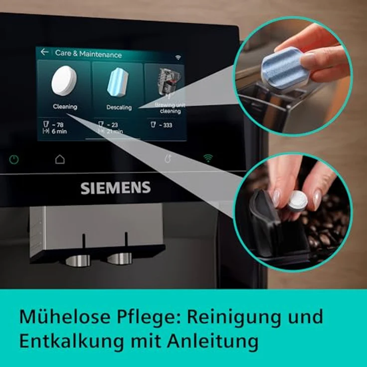 Siemens Kaffeevollautomat EQ700 iAroma, 5 Zoll Full-Touch-Display, Cold Brew und Slow Brew, Grau, TP725E01 – Bild 4