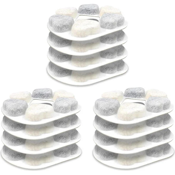 HOMJOY Katzenbrunnen Ersatzfilter 4er Set, Herz-Design mit 4-Schicht-Filtration, Kompatibel mit Pretty Paw Trinkbrunnen