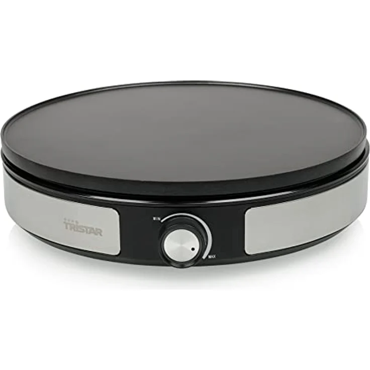 Tristar BP-2639 – 2-in-1 Crêpe-Maker – wendbare Platte – Durchmesser 33 cm – für einen großen oder 7 kleine Crepes– Inklusive Zubehör – einstellbarer Thermostat – Edelstahl – schwarz – Bild 2