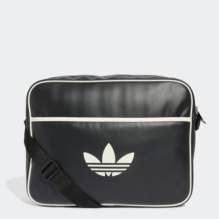 adidas Originals AIRLINER Sporttasche, Schultertasche im Retrolook für Laptop und persönliche Gegenstände, schwarz