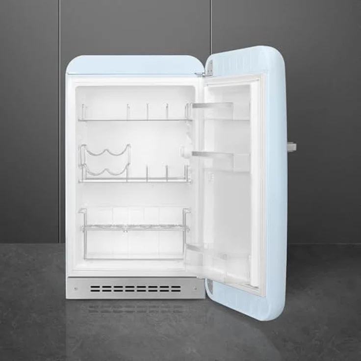 Smeg FAB10HRPB6 Kühlschrank Happy Bar Vintage, 135 l, 1 Tür, kalt statisch, 2 verstellbare Einlegeböden, rechts öffnend, LED-Beleuchtung, Höhe 97 cm, Azurblau – Bild 2