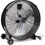 Wiltec Trommelventilator 60 cm 180 W Bodenventilator mit Kabel und Räder, 3 Geschwindigkeitsstufen, Windmaschine in silber