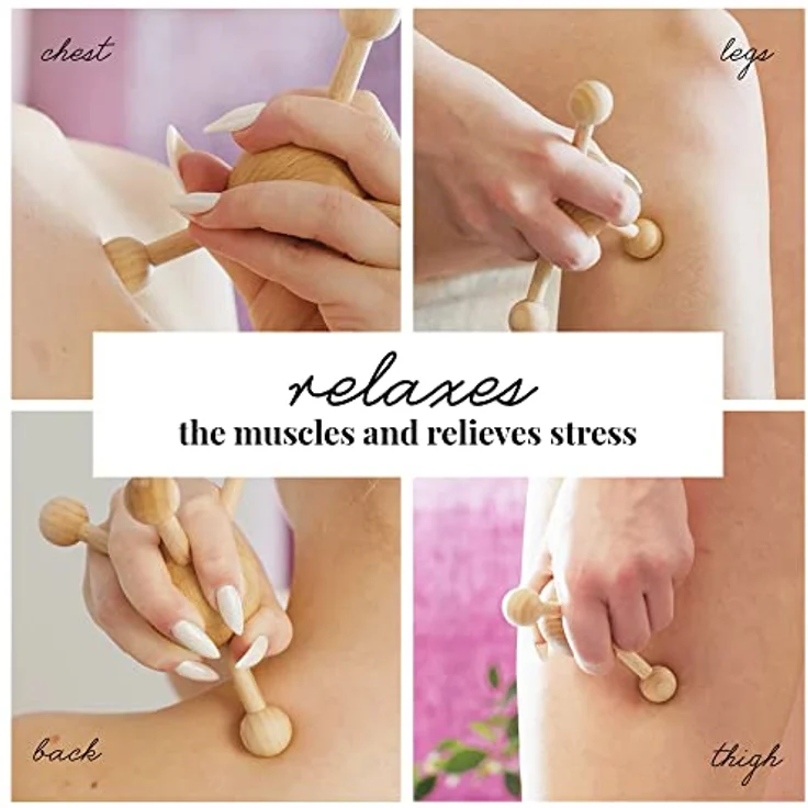 Tuuli Accessories Triggerpunkt Massagegerät Massager Massagespinne Rücken Nacken Schulter aus Holz – Bild 5