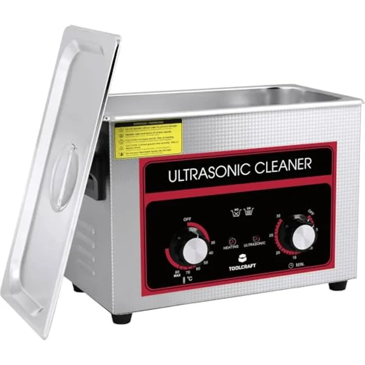 Toolcraft Ultraschallreiniger Schmuck, Werkstatt, Bürobedarf 180W 4.5l mit Heizung, mit Reinigungsk, Ultraschallreiniger – Bild 3