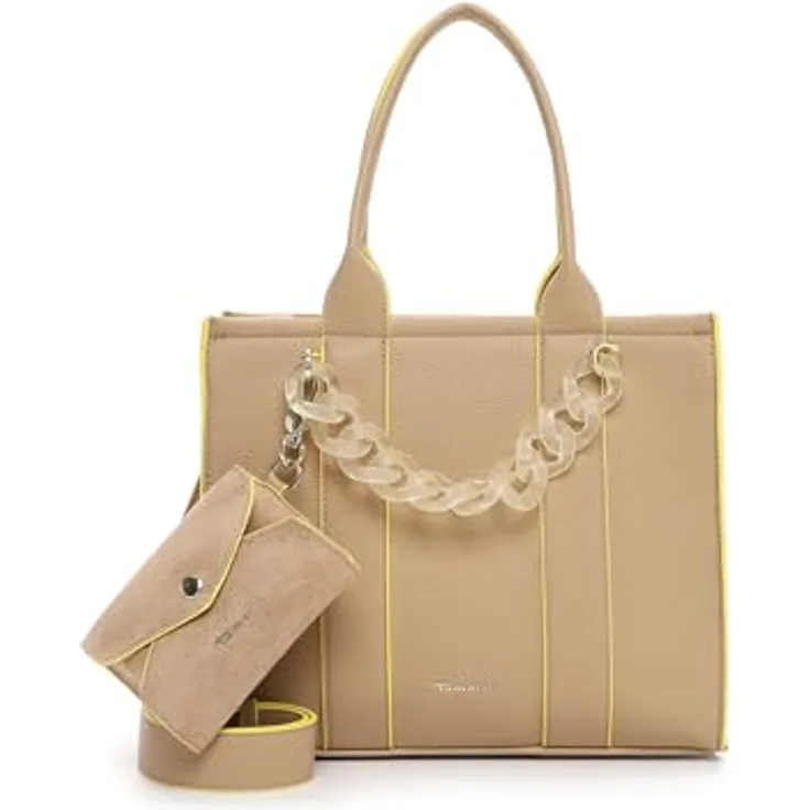 Tamaris Shopper TAS Flavia, Damen Handtasche aus Feinsynthetik mit Echtleder-Optik, abnehmbarem Umhängeriemen und Reißverschluss, Uni-Design