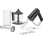 KLAMER Handmixer Set, 500 Watt Handrührgerät mit Turbostufe, 5 Stufen Handrührer mit Schneebesen, Rührbesen, Knethaken, Pürierstab, Messbecher und Zerkleinerer