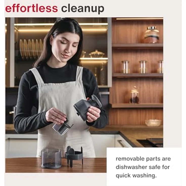 Zyliss Zick Zick 3, Manueller Lebensmittelzerkleinerer mit Edelstahlklinge, ergonomischem Soft-Touch-Kolben, leicht zu reinigen, spülmaschinenfest – Bild 5
