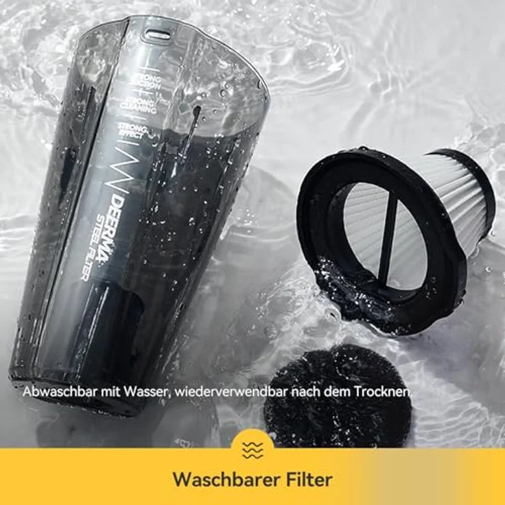 "Deerma Hand-und Stielstaubsauger DX115C Staubsauger, 600 W, Schwarz-Gold mit 12 kPa Saugkraft" – Bild 3