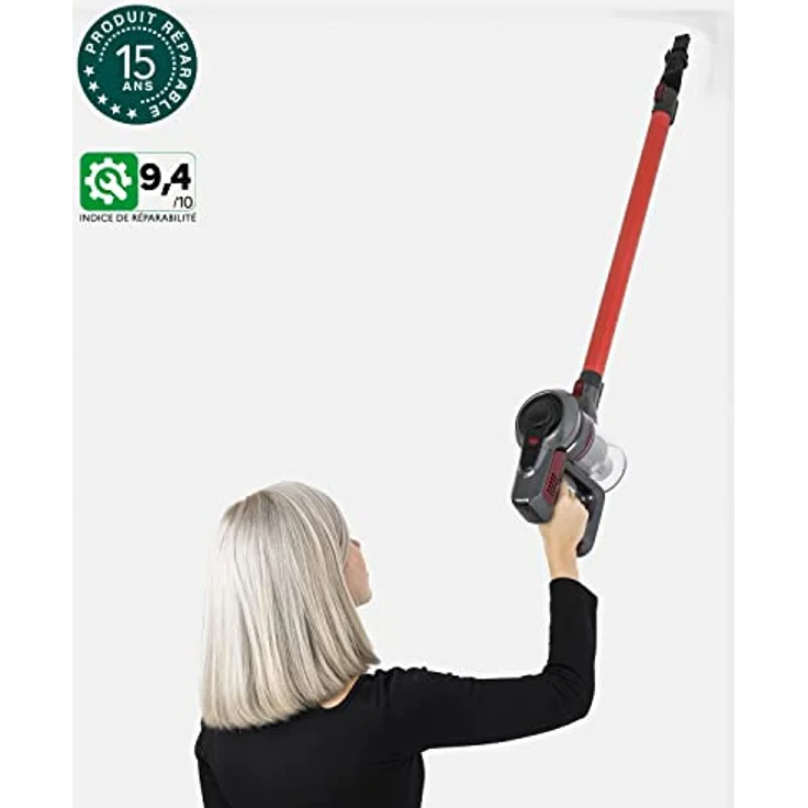 H.Koenig Kabelloser Handstaubsauger ohne Beutel UP810 - EasyClean+ - 2 Geschwindigkeitsstufen-leistungsstark-leicht-leise - 160 W-multifunktional für Haus Auto Büro, rot, 0.8 liters – Bild 2