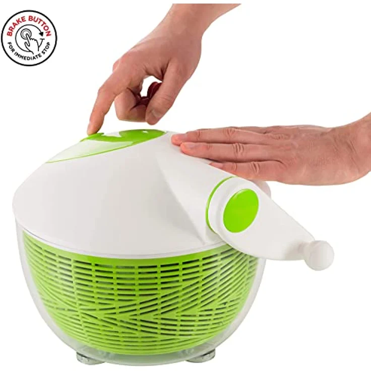Salatschleuder 26 cm, weiss-grün - mit Stopptaste auf dem Deckel – Bild 4