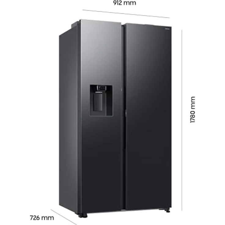 Samsung RS80F64KEFEF, Side by Side Kühl-Gefrier-Kombination mit 640 Liter Nutzinhalt, AI Sprachsteuerung, Black Steel – Bild 3