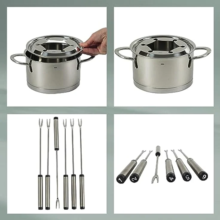 Kela 10968 Fondue-Set, Fleischfondue, 10-teilig, Für 6 Personen, Edelstahl, 1,7 l, Cailin – Bild 6
