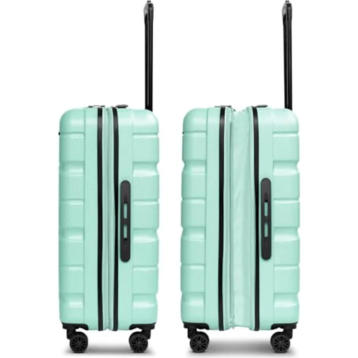 Franky Munich 4.0 Koffer groß | Hartschalen Trolley ausgestattet mit 4 Rollen, arretierbarer Griff, Dehnfalte, Kreuzpackgurt und TSA-Zahlenschloss | 44.5 cm x 28 cm x 66 cm – Bild 4